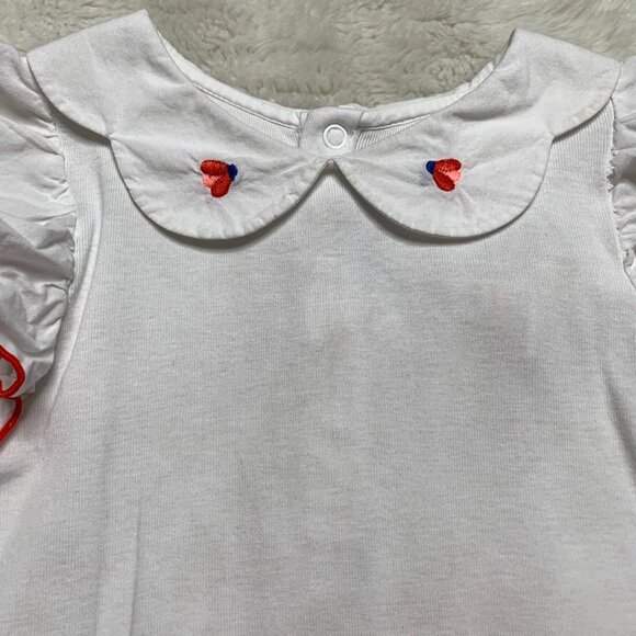 Jacadi Toddler Girl White Embroidered Ruffled Onesie Size 36 Months - Picture 5 of 10